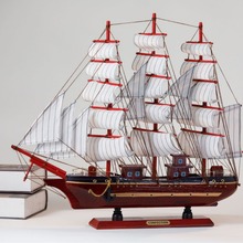 一帆风顺实木大号帆船模型工艺品摆件客厅摆设结婚礼物开业乔迁礼