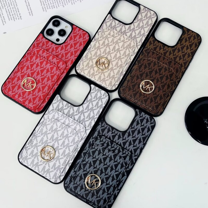 New Trendy Brand Mk Letter iPhone 17 Phone Case Coin Card Holder 14 Pro Max Protection 13 Pro Max Anti-Drop