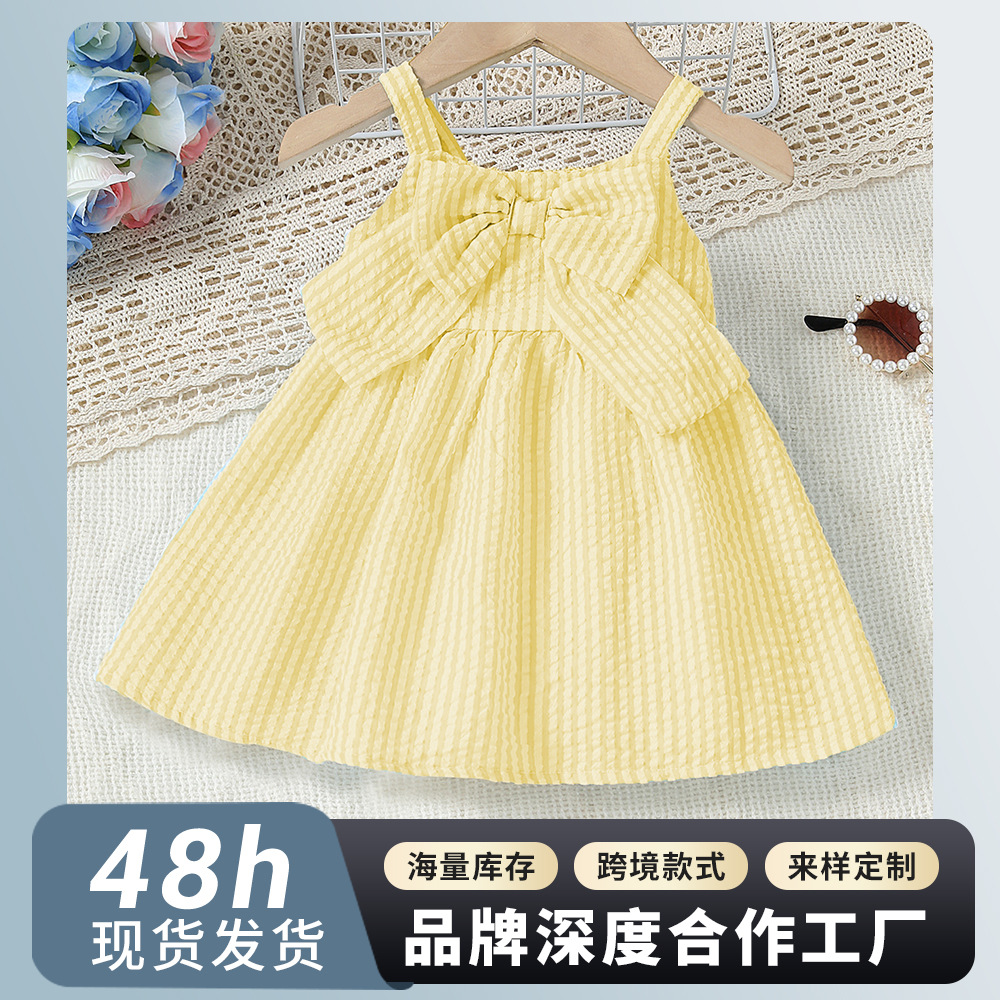 Cross Border in stock Baby dress Summer Striped Slip Skirt Sleeveless Princess Skirt Newborn Loose Children's Skirt