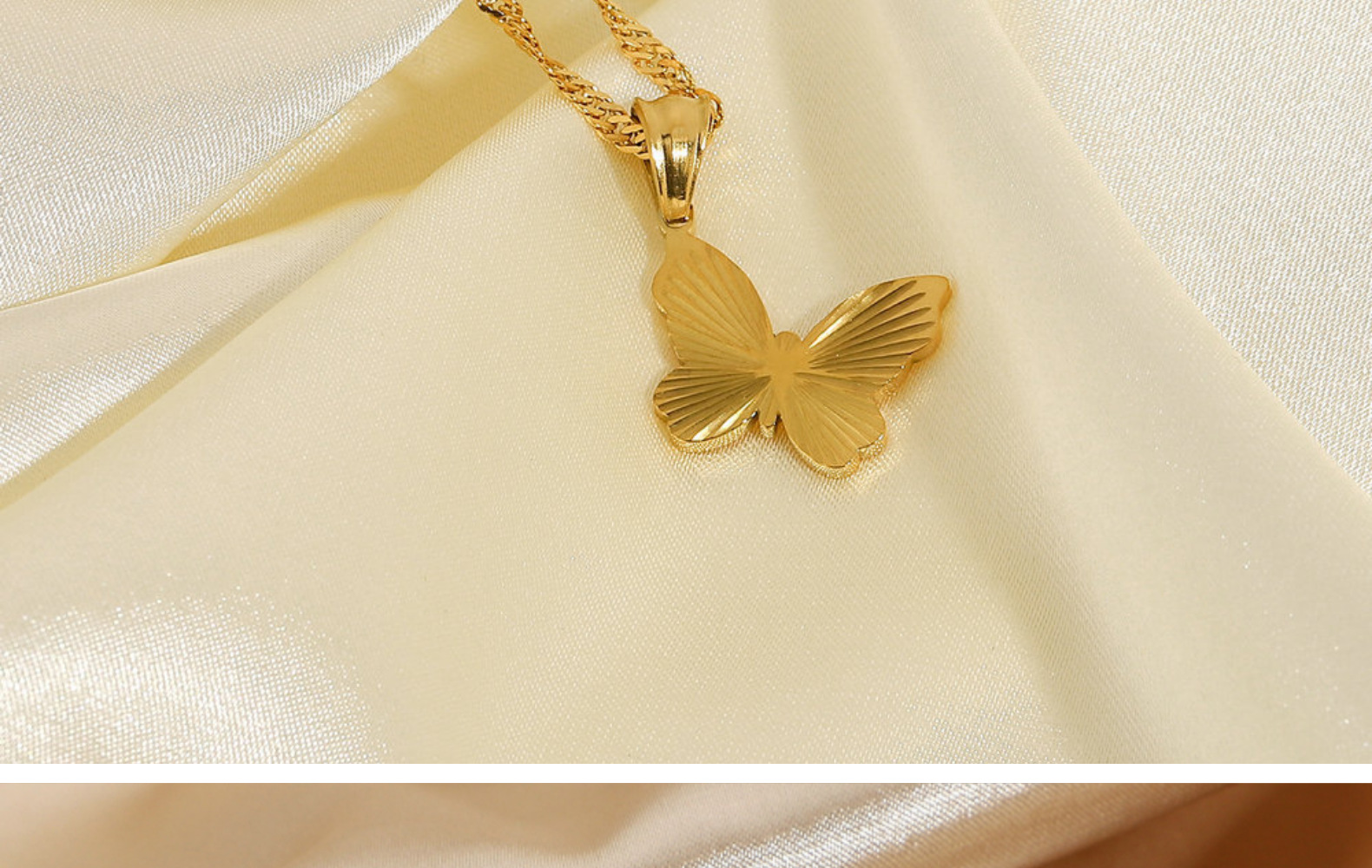 fashion round heartshaped butterfly 18K plated stainless steel necklacepicture7