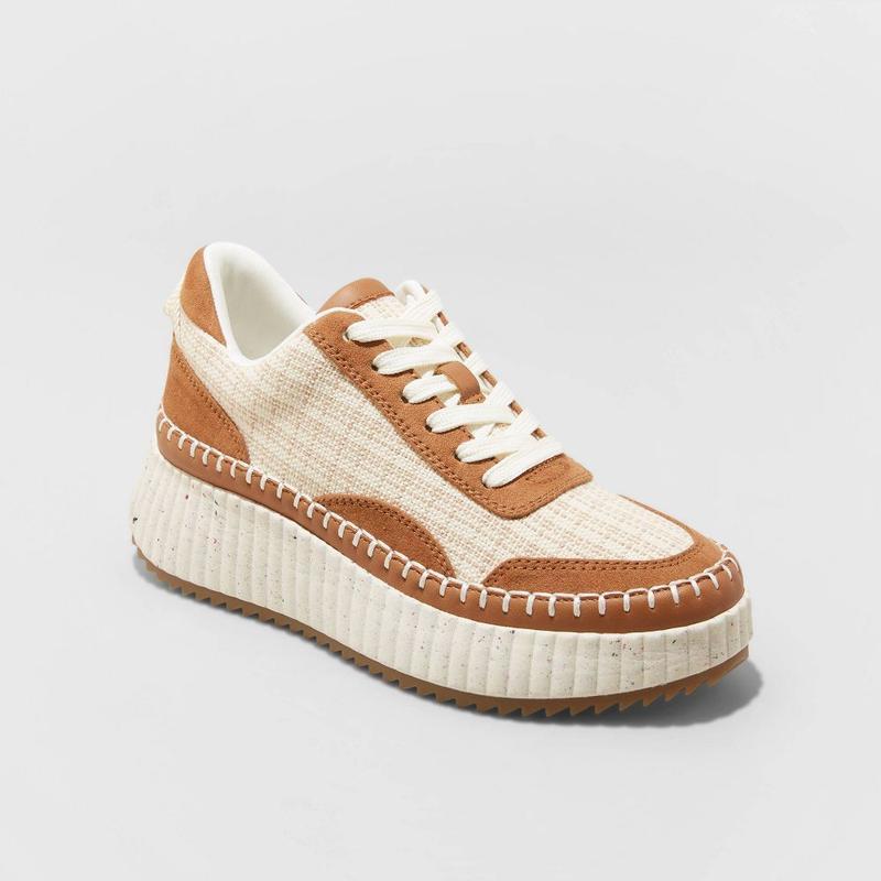 跨境Universal Thread Women's Low Top Woven Lace Up Sneakers|undefined