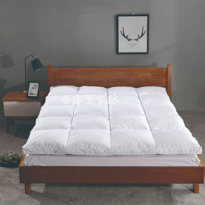 East Heng INN Hotel White Goose Feather Mattress Bunk Bed Mattress Tatami Protective Mat Soft Goose Down Mattress Protective Cover