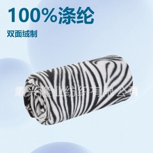 绍兴源头厂家双面绒毯子throw blanket 圆网印花双面绒毛毯