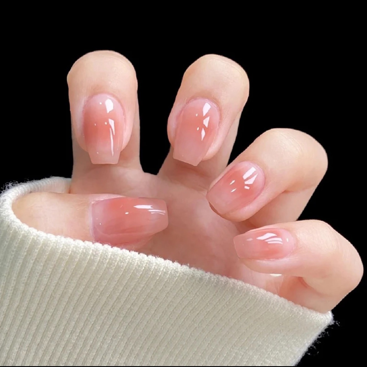 Desgaste de uñas puro hielo de jade transparente rubor fototerapia desgaste parche de uñas