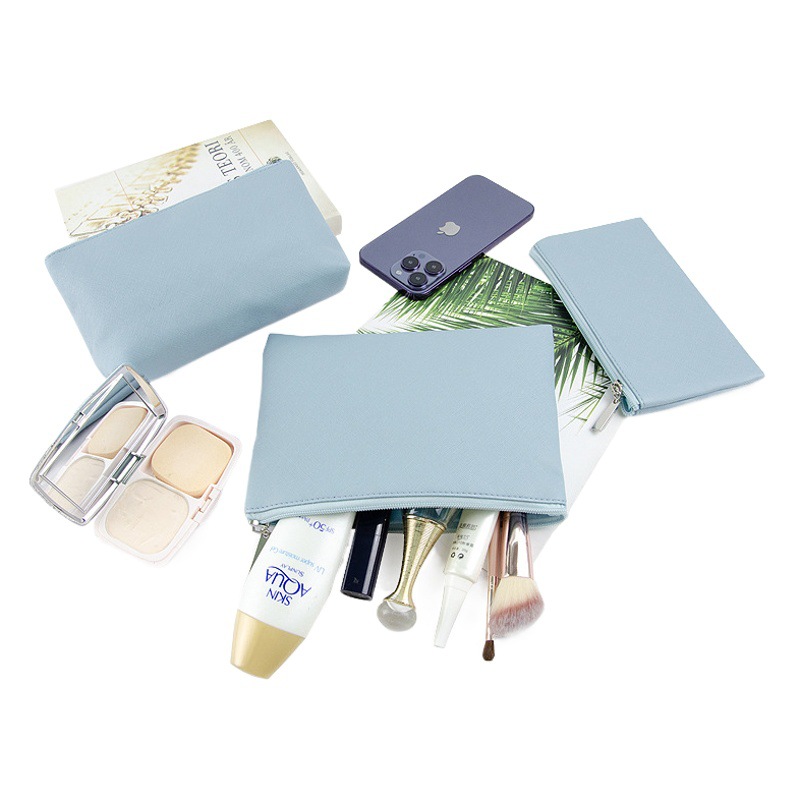 In-Stock Multi-Color Portable Storage Bag Pu Leather Simple Storage Bag Mini Portable Makeup Bag Travel Coin Purse Card Holder
