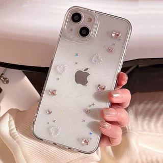 ins风苹果17promax手机壳适用iPhone16水钻粉色蝴蝶14/13防摔15女