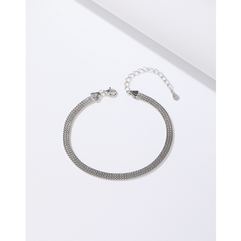 Pulseras de cadena de caja de plata 925 mujeres de verano nicho de moda coreana simple de alta calidad pulseras de plata joyas de brazalete