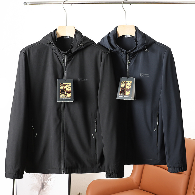 Milk Silk Frosted Four-sided Elastic Fabric Autumn and Winter Men's Business Casual Breathable Sports Jacket Coat Trendy