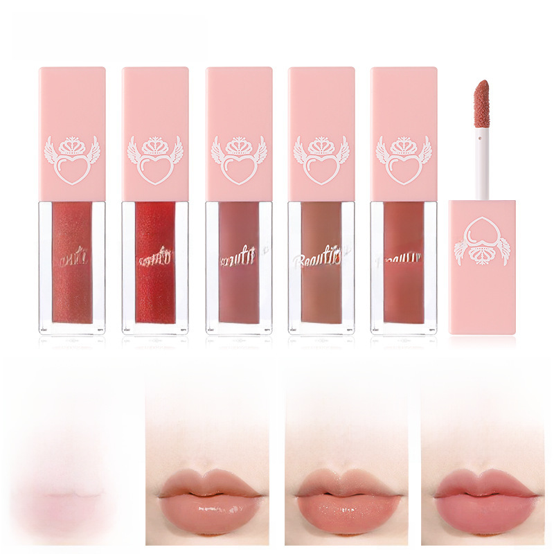 Cross-border Waterlight Mirror Doodle Lip Glaze Student Film-forming Fake Plain White Lip Gloss Lip Gloss Glass Lip