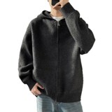 2026秋季运动风格腈纶针织开衫青少年宽松圆领加厚提花设计，男装针织衫/毛衣，星座614