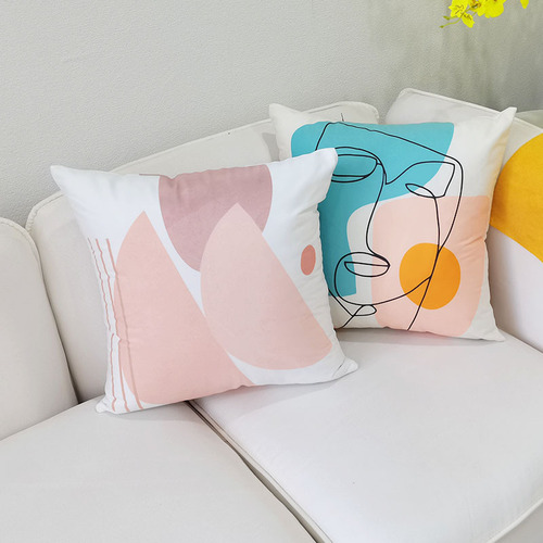 New Nordic Geometric Abstract Print Simple Bed Headboard Sofa Car Cushion Cover Without Insert