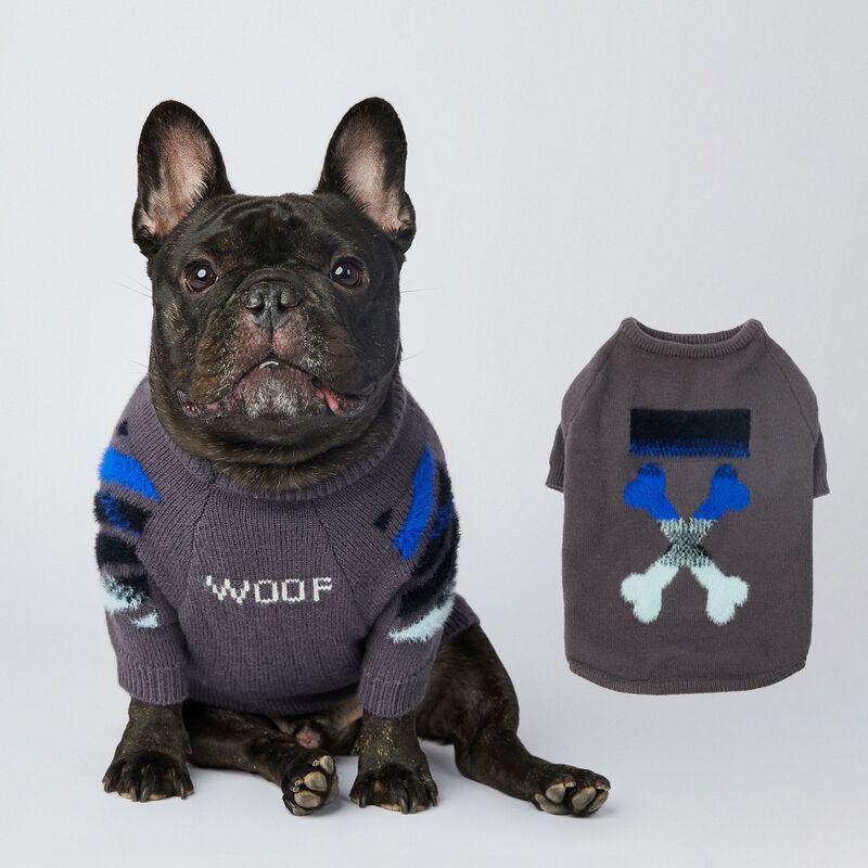 WOOF Koof Schanery Fadou Pet Trendy Brand Explosions Dog Sweater Spoofs Autumn and Winter Knitted Pullover Dog Clothes