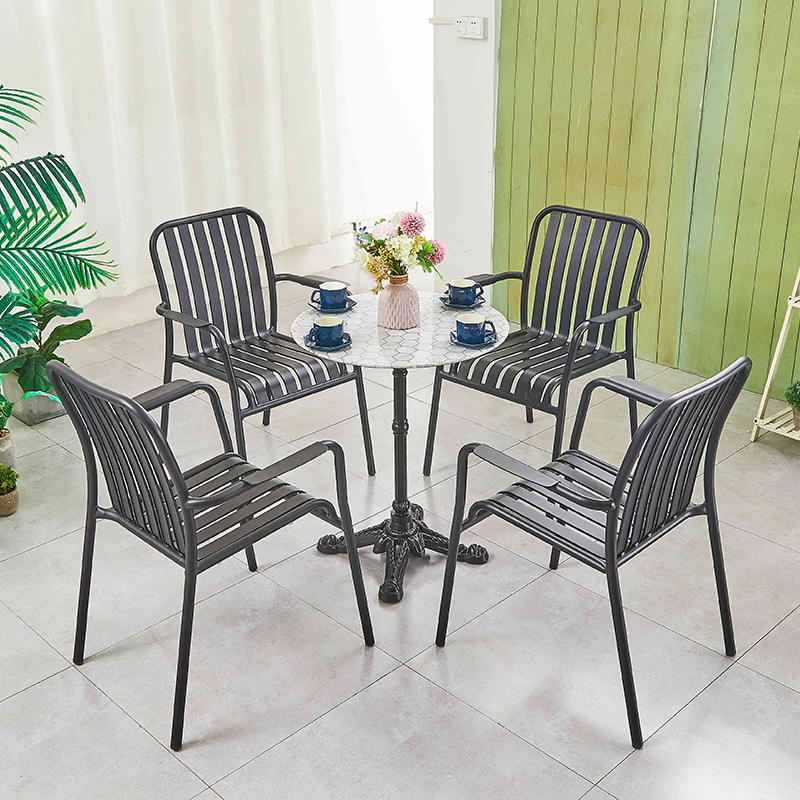 Mesa y silla al aire libre patio terraza al aire libre terraza villa jardín impermeable protección solar aleación de aluminio set mesa de té silla