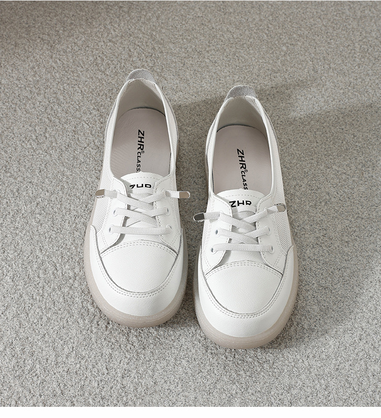 Giày sneaker nữ đế bằng phong cách Đức huấn luyện, mặt lưới thoáng khí, nhẹ, dễ phối đồ — A180E Màu be chi tiết 22