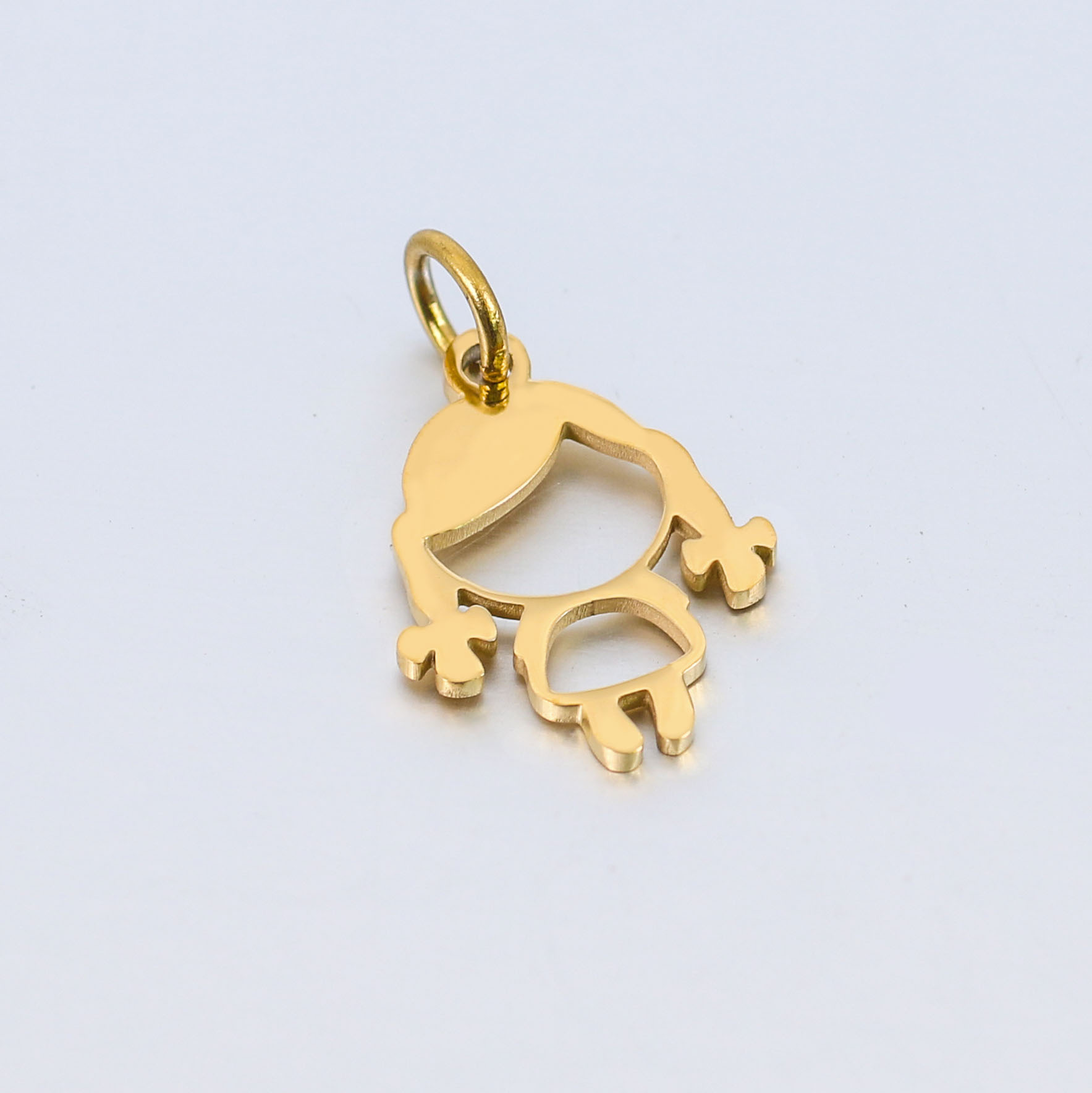 DOOYIO 5 teile/los 11,5mm * 18mm Kleines Mädchen Charm Anhänger Edelstahl Spiegel Poliert DIY Schmuck Geschenk Zubehör – Detail 10