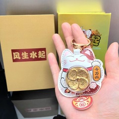 周家同金999招き猫キーホルダー風生水起大開運招き猫バッグストラッププレゼント卸売り
