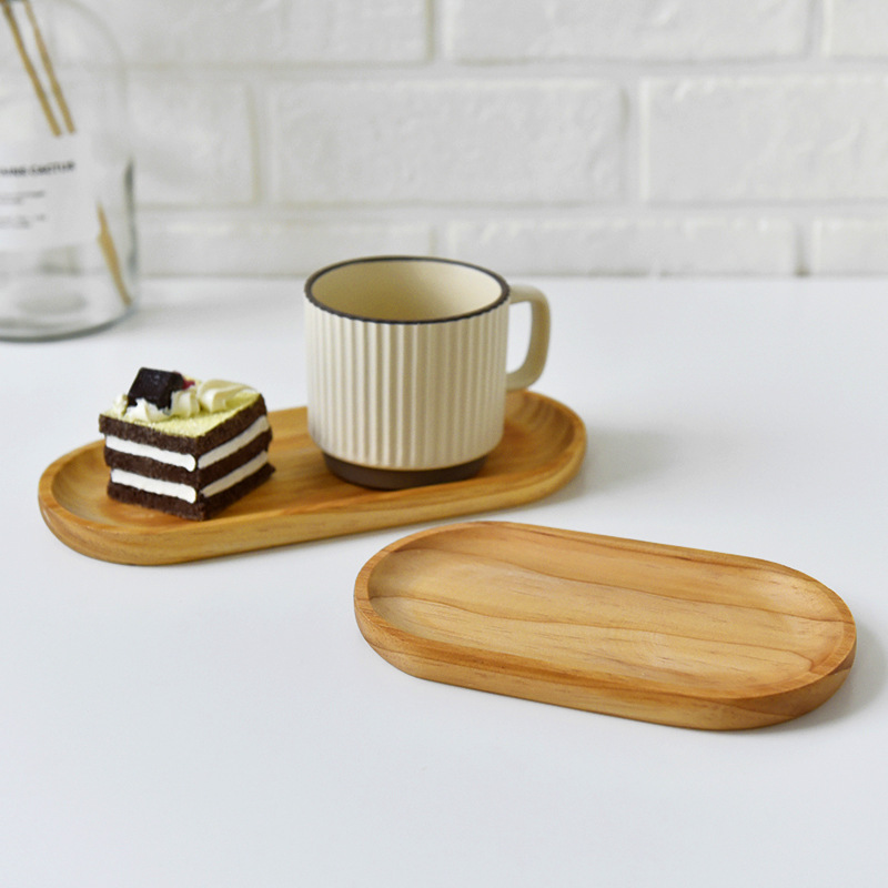 Ins-style solid wood plate, tray, diffuser, decorative small tray, dessert afternoon tea plate, snack snack plate, oval