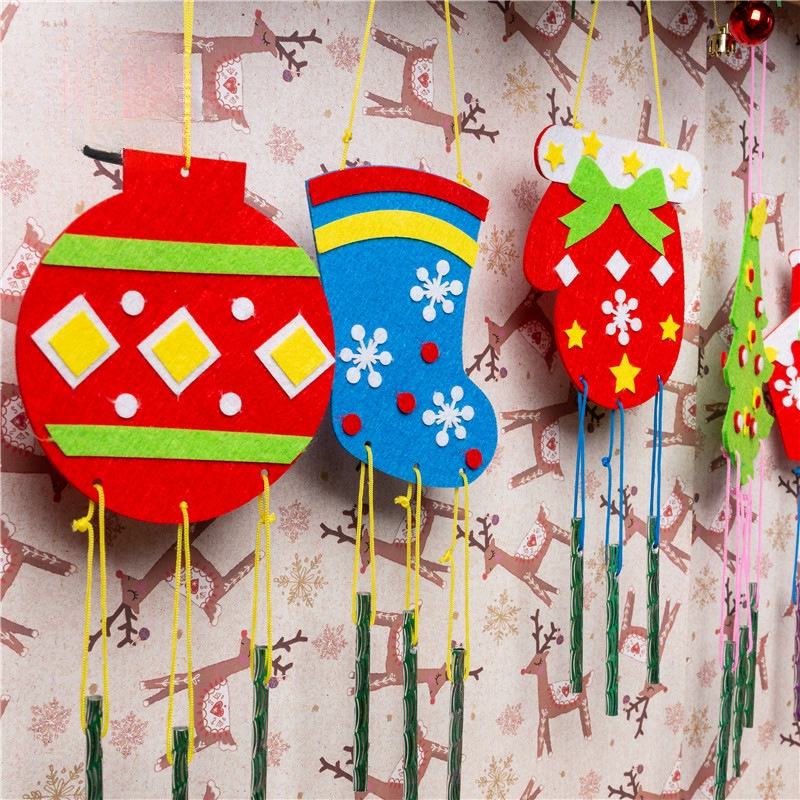 Рождественский подарок ручной работы, рождественский колокольчик, подвеска, детское производство, детский сад, экологическая инновация, материал, подвеска в упаковке