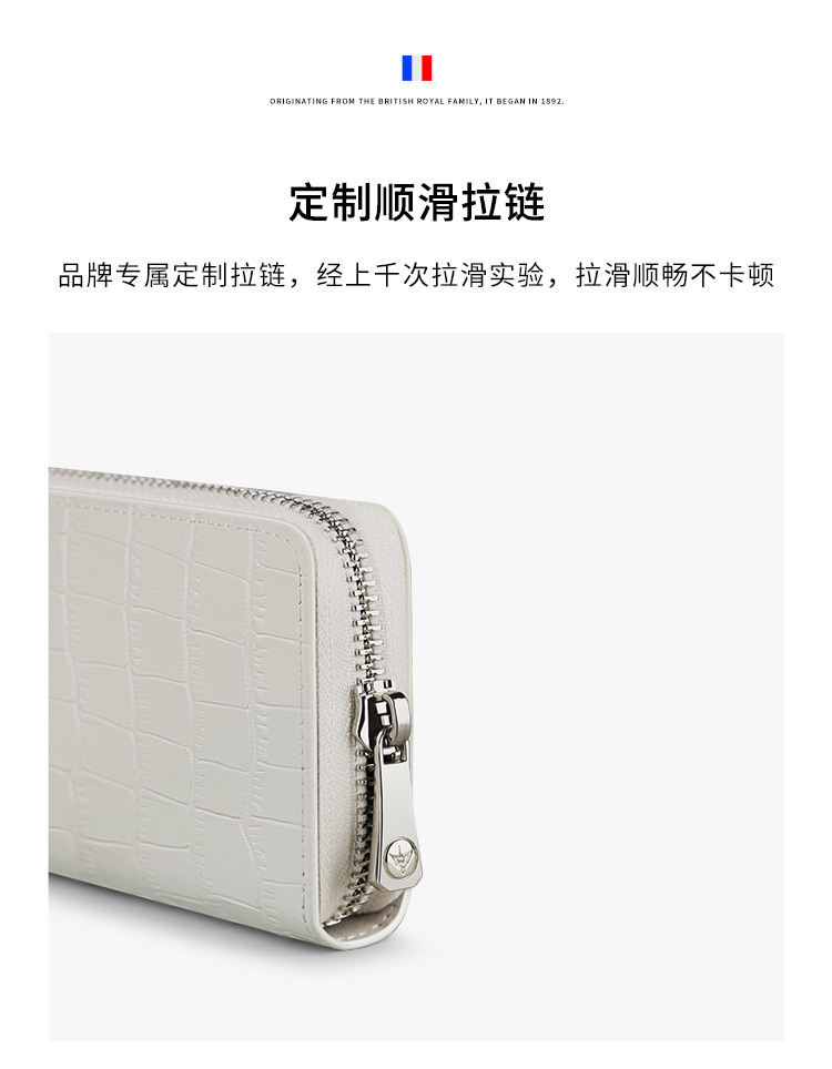 Ví card holder da thật nhiều ngăn đựng thẻ có khóa kéo Emperor Paul chi tiết 7