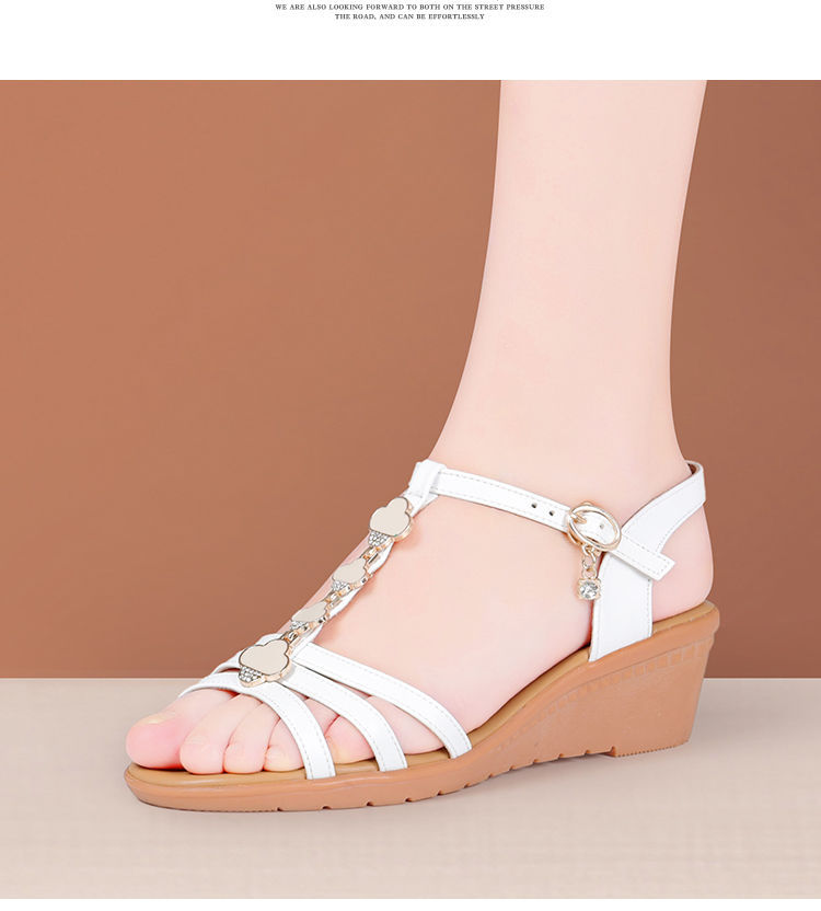Sandal cao gót nữ quai ngang mũi hở gót xuồng 5 cm đế mềm chống trượt — Đen 5cm, Đỏ 5cm, Màu mơ 5cm, Màu trắng 5cm chi tiết 15