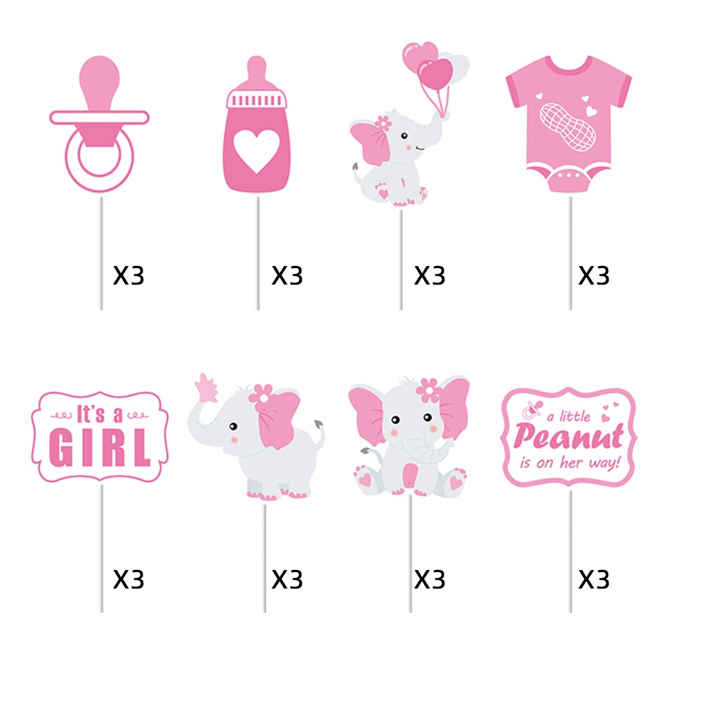 El nuevo estilo Yingying Pie para artículos de decoración Pink Elephant girl sexo revela la decoración de fiesta de baby shower
