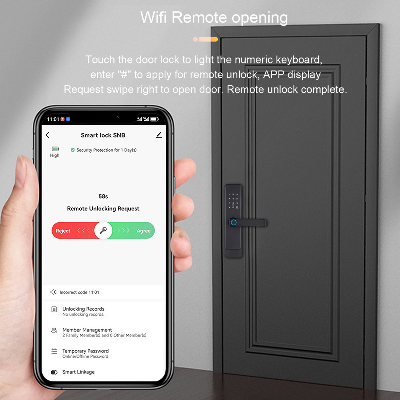Bock 指紋ロック スマートロック Tuya WIFI ワンハンドオープン アパート オフィス 木製ドアロック 外国貿易クロスボーダー|undefined
