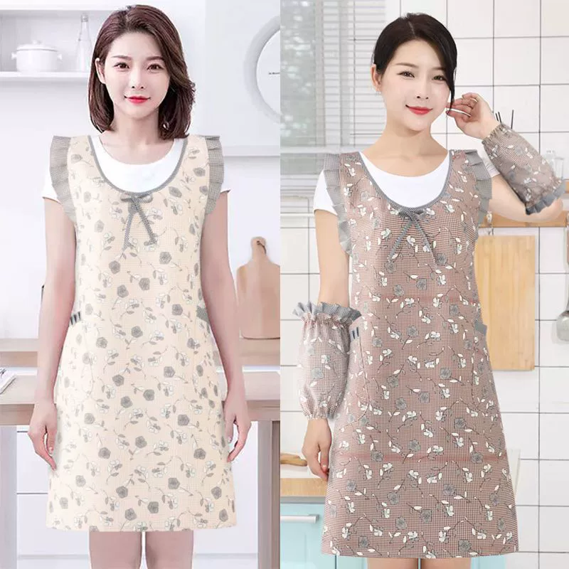 Новая корейская мода милый домашний противообрастающий фартук с рукавами на кухне