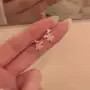 甜美风小众小花猫眼石耳钉