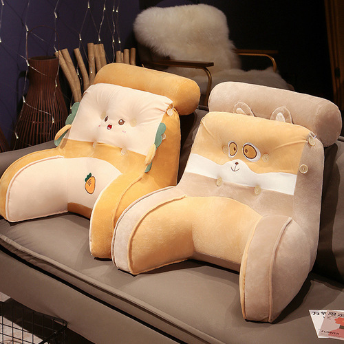 Headboard cushion large backrest soft pouch plush removable reading waist support lumbar support pillow for bed watching TV playing phone