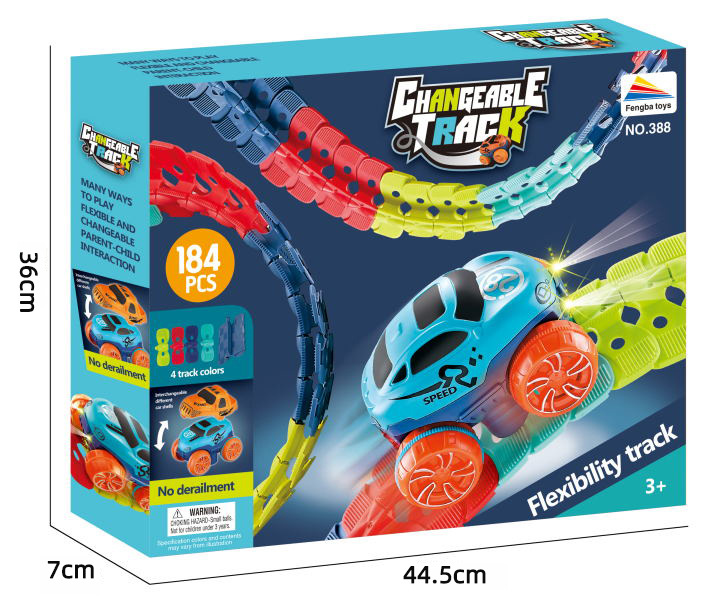 Iluminación transfronteriza inteligencia coche eléctrico variedad Montaña Rusa coche de ferrocarril juguete para niños coche de ferrocarril montado flexible