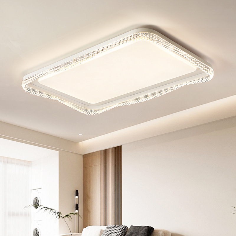 [Selección estricta] Protección ocular de espectro completo Lámpara de techo de dormitorio de cristal moderna y simple Zhongshan paquete inteligente para toda la casa