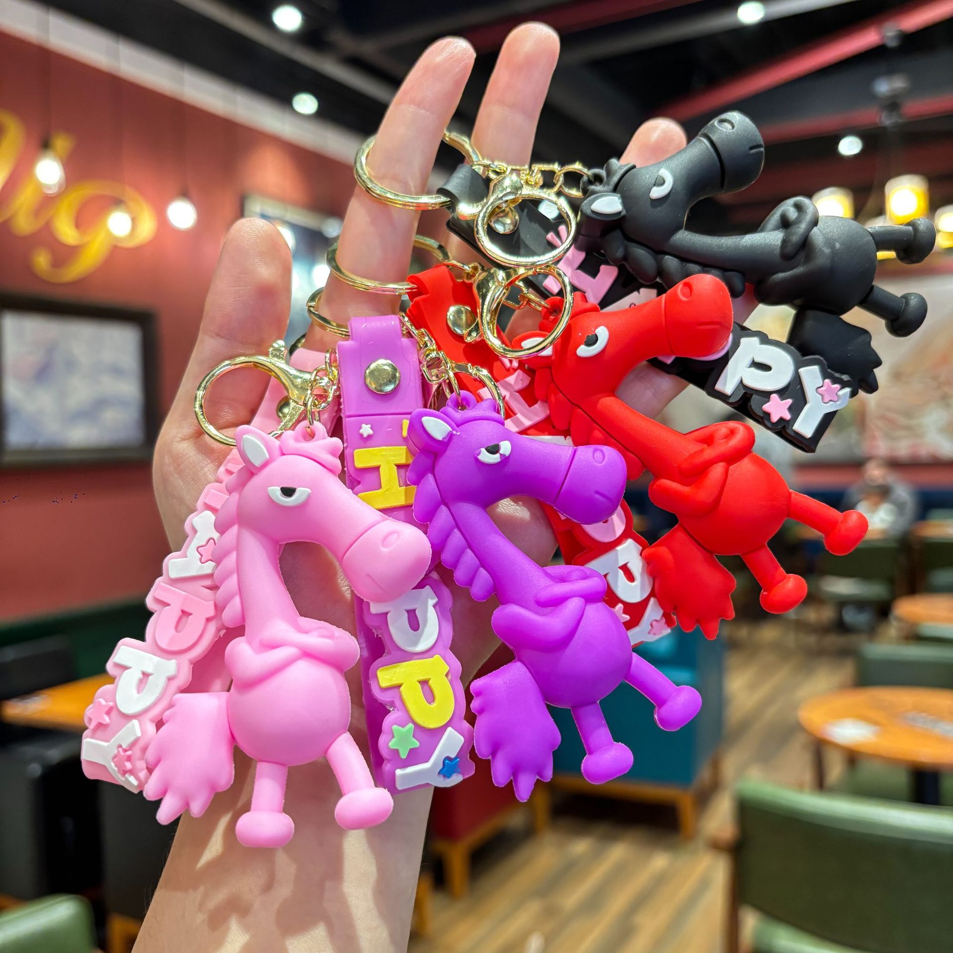 2026 new large horse year mascot tianxuan high cold black horse keychain doll pendant bag ornament gifts