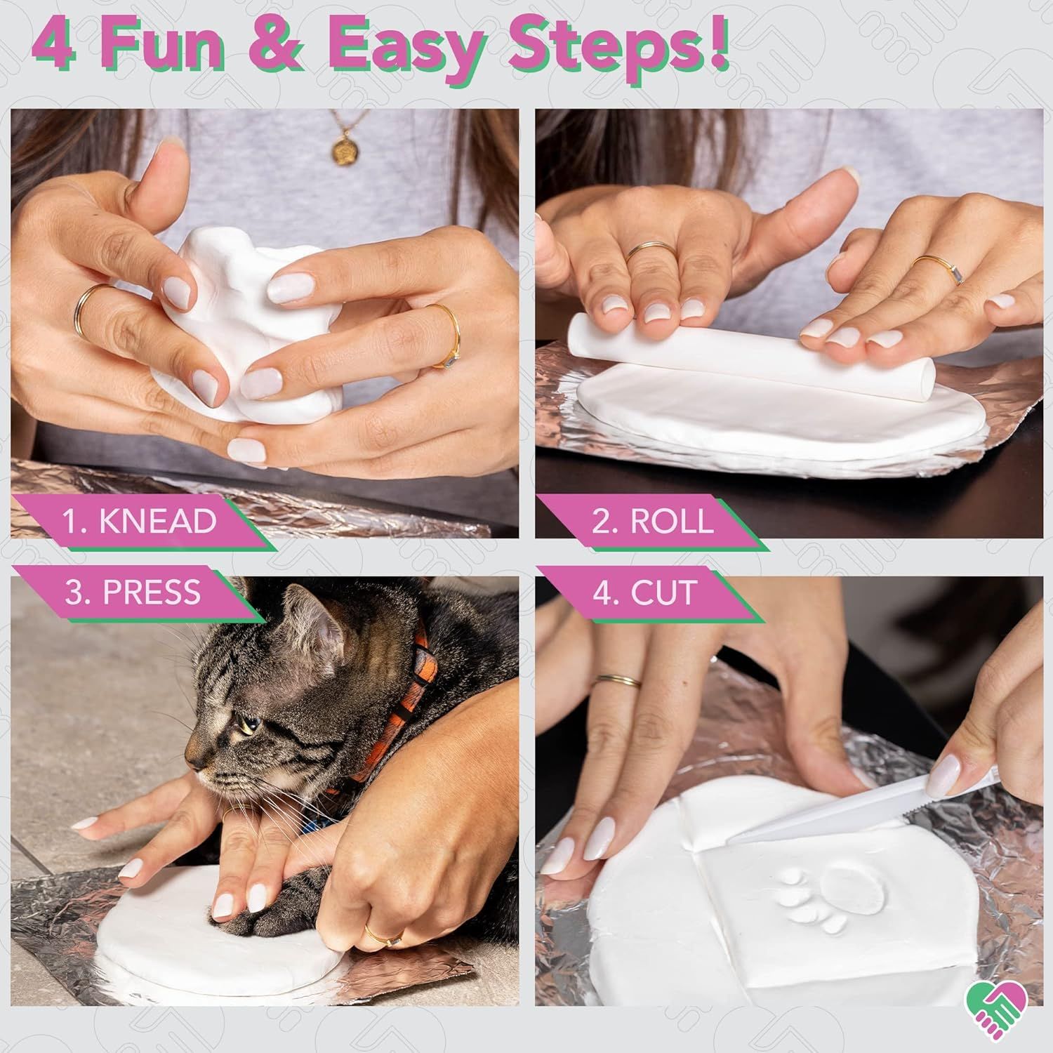 Pata de perro mascota impresión manos y pies inkpad recuerdo gato madera maciza marco fotos traje DIY