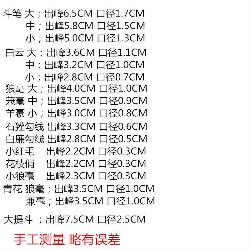 毛笔套装初学者入门国画水墨工笔画勾线笔白描写意狼毫兼毫大白云详情10