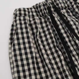 2025夏季新款文艺范薄款格纹百搭直筒裤拼接花边宽松阔腿裤子女