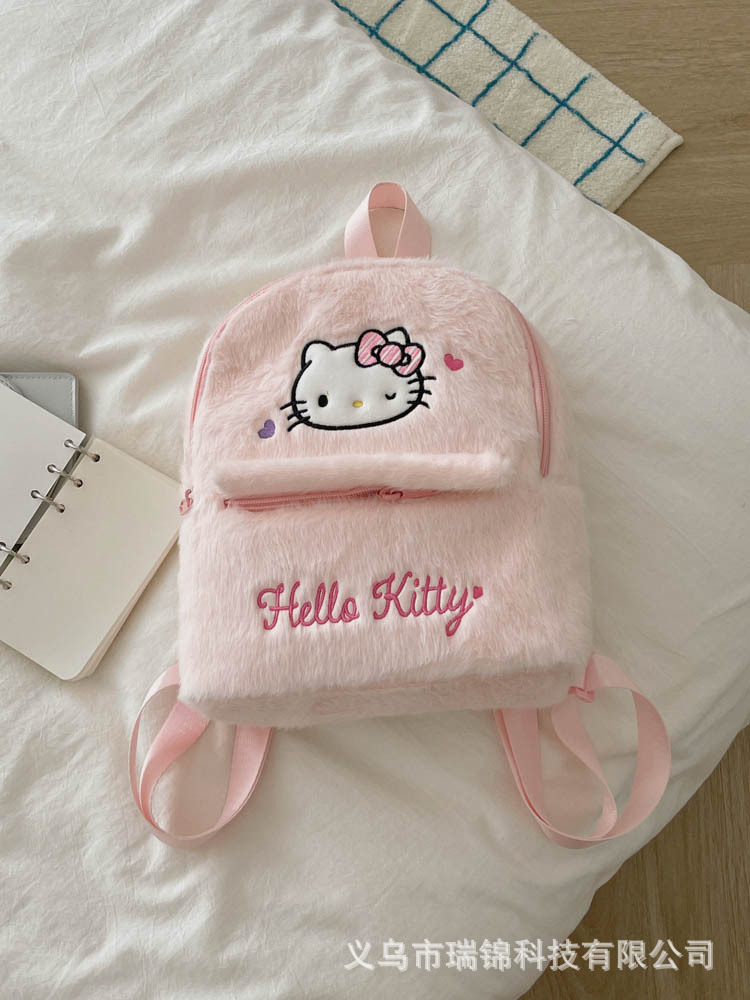 Hello kitty, backpack, with embroidery