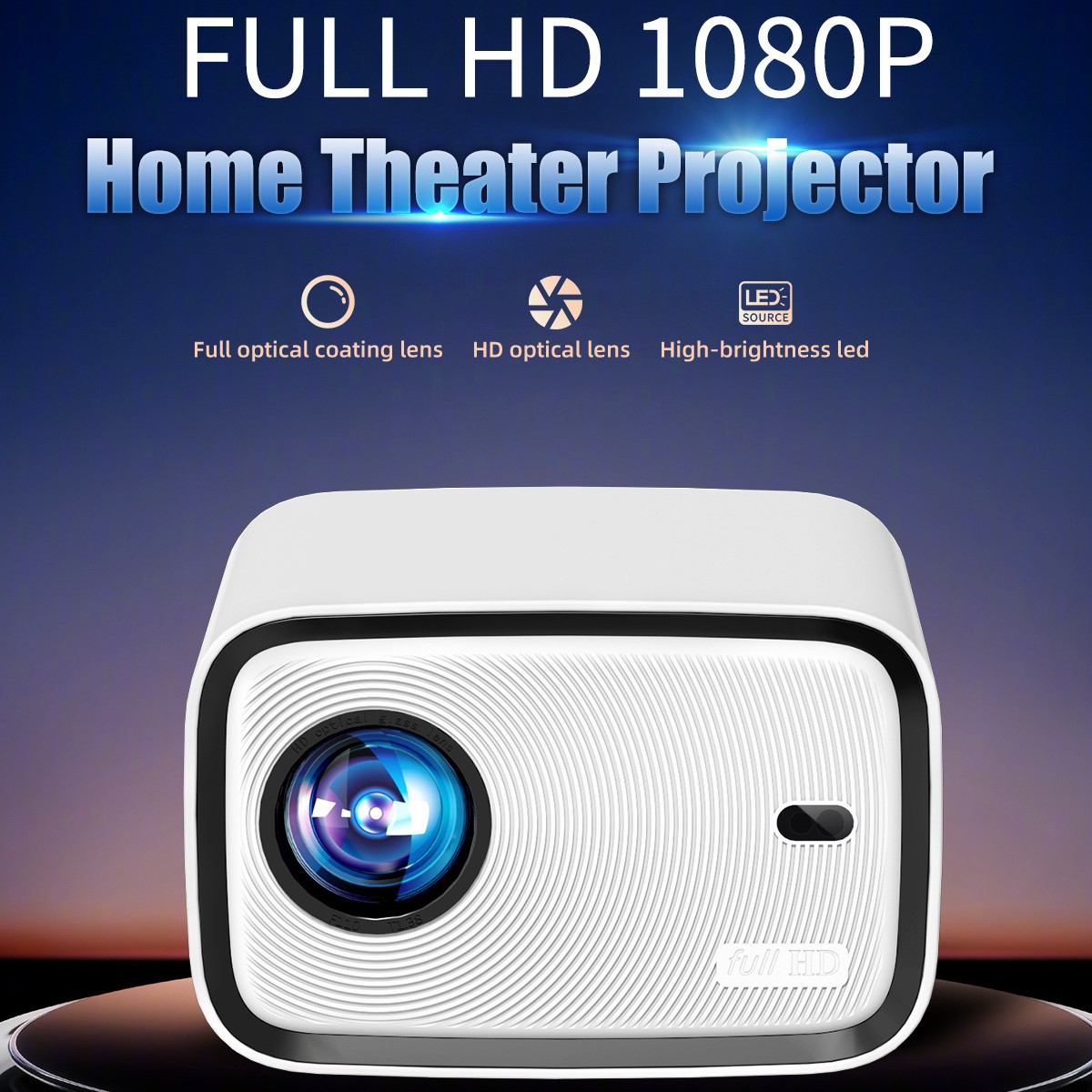 Cross-Border D40 Smart Android Projector for Home Bedroom Wall Projection High-Definition Autofocus Home Theater Projector
