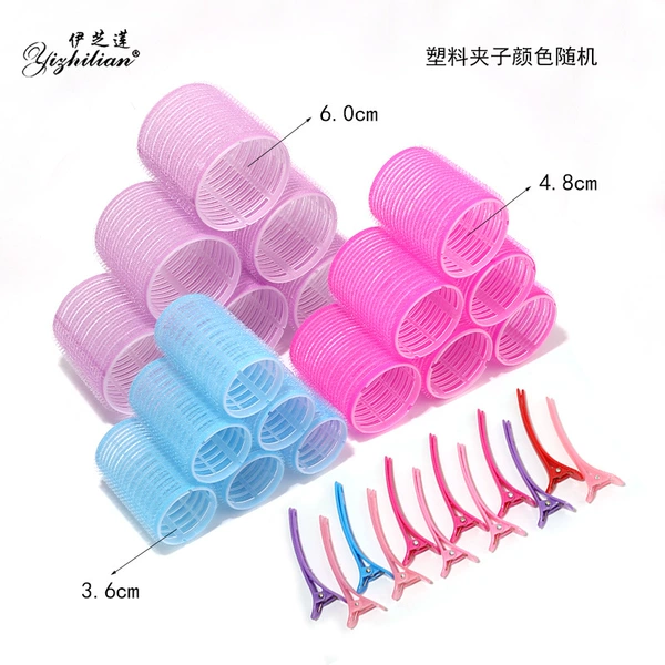 Put of transparent curly curly hairpin (6.0 purple +4.8 rose red +3.6 blue) 6 groups+12 plastic folders