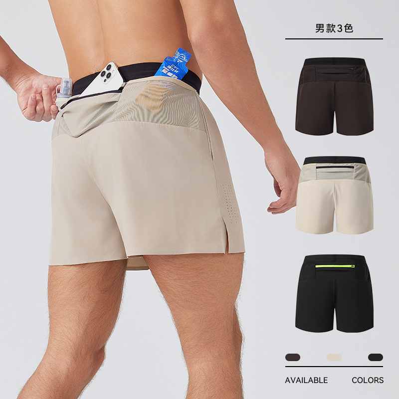 Sports Shorts for Men, Running, Fitness, Marathon, Quick-Drying Shorts, Outdoor Training, Straight-Leg Casual Shorts with Pockets for Men