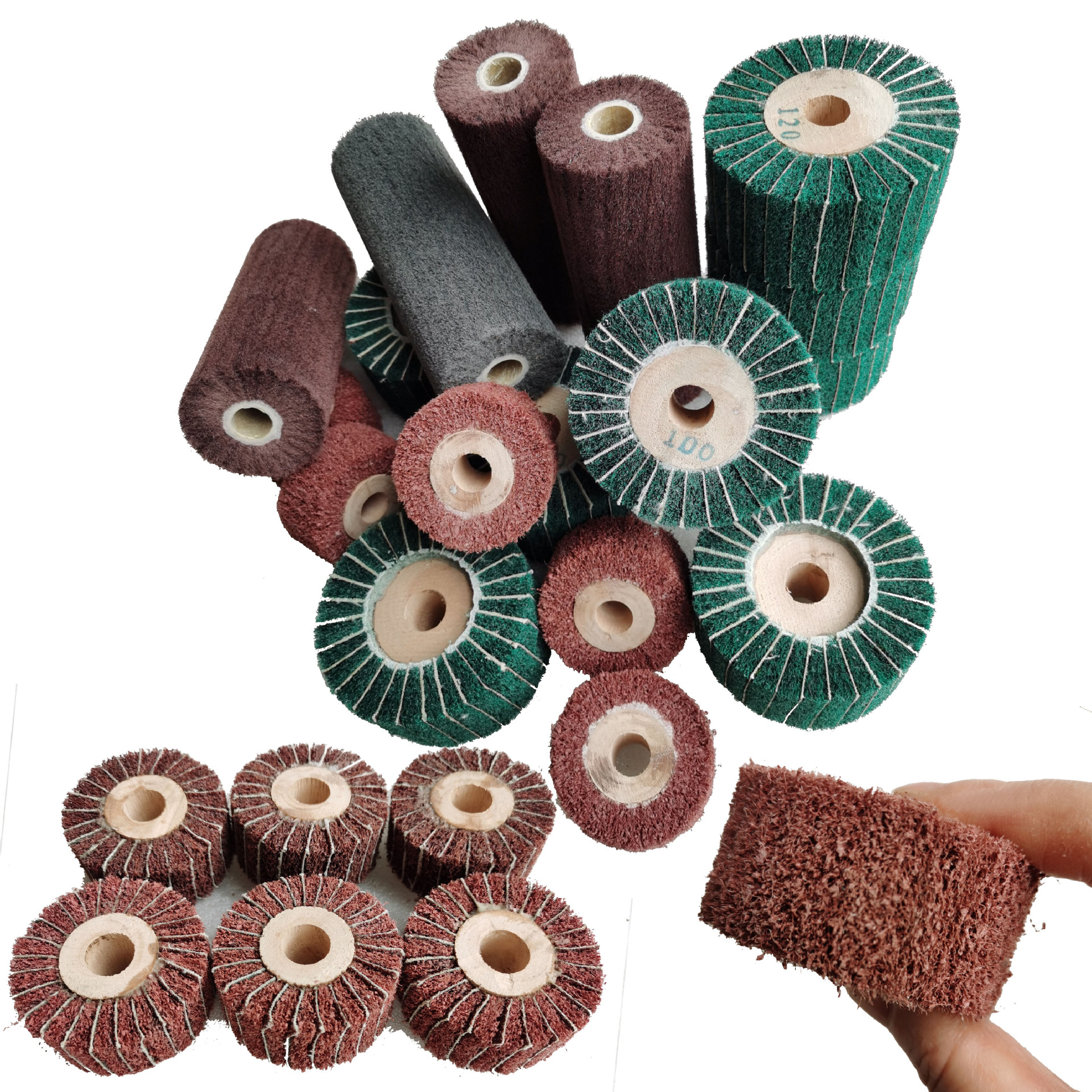 迷你百洁布夹砂轮不锈钢拉丝轮飞翼轮五金抛光打磨轮拉丝轮纤维轮