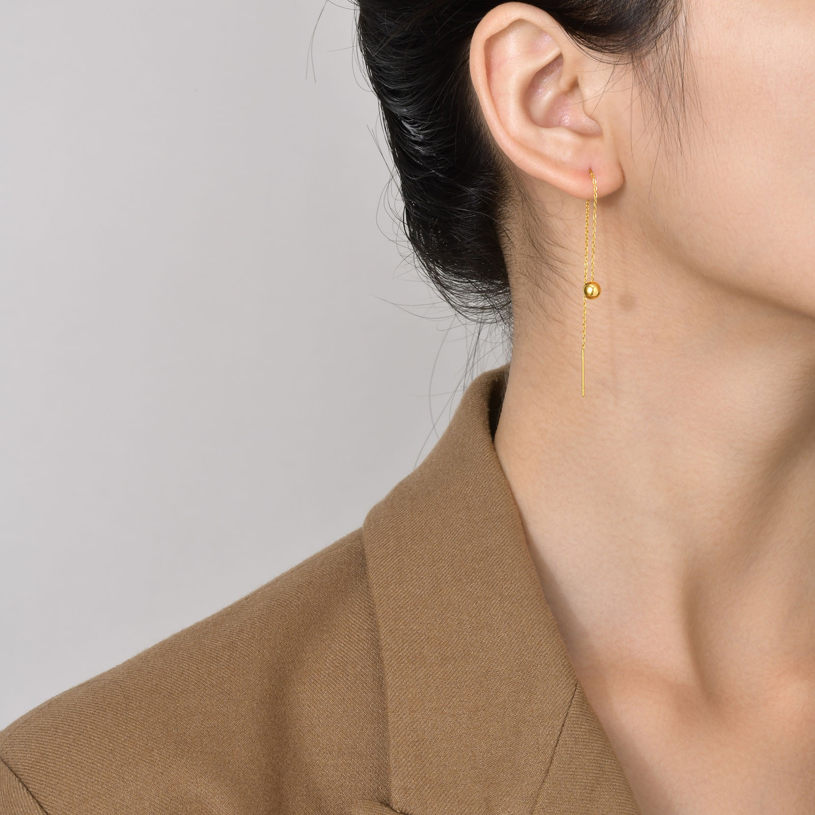 Simple Style Round Stainless Steel Plating Ear line 1 Pair