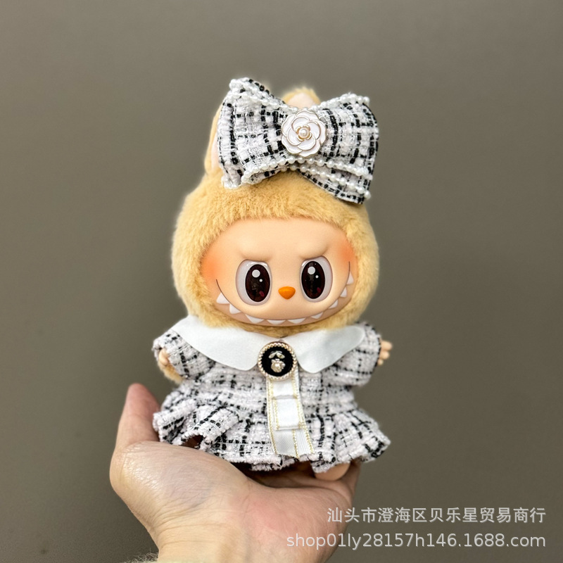 Labubu ラブブベビー服第一世代と第二世代 17 センチメートルビニール人形ペンダントぬいぐるみ服スーツスカート|undefined