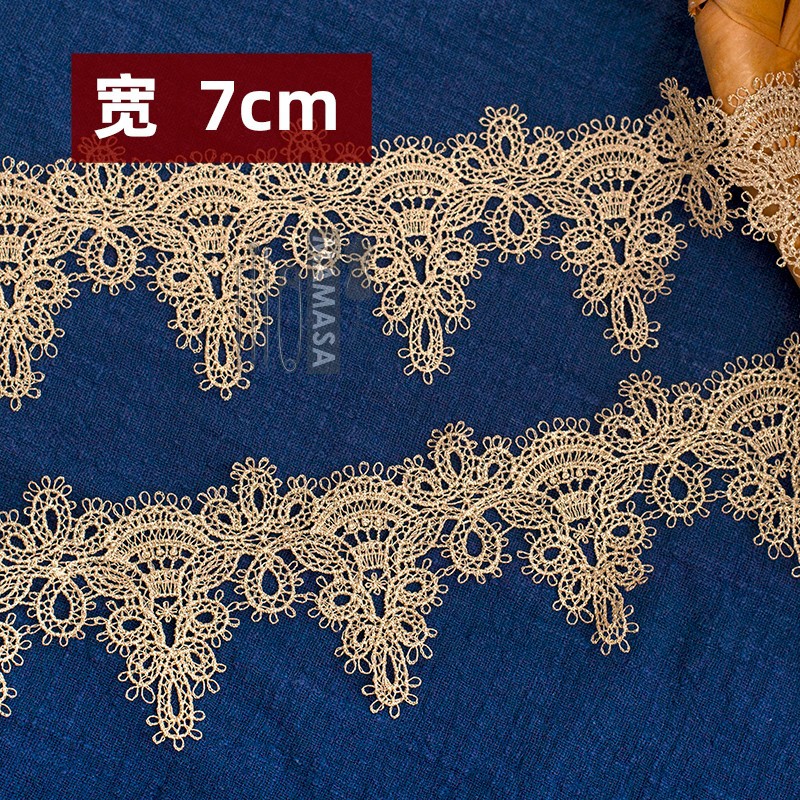 hilo de oro bordado soluble en agua rosa oro encaje encaje DIY ropa hecha a mano lolita accesorios fabricantes al por mayor