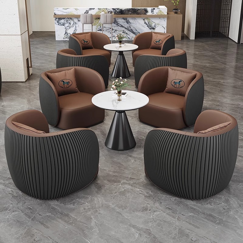 Oficina de ventas de lujo ligero Mesa y silla Hotel Lobby Sofá Sala de estar Sofá de recepción Combinación