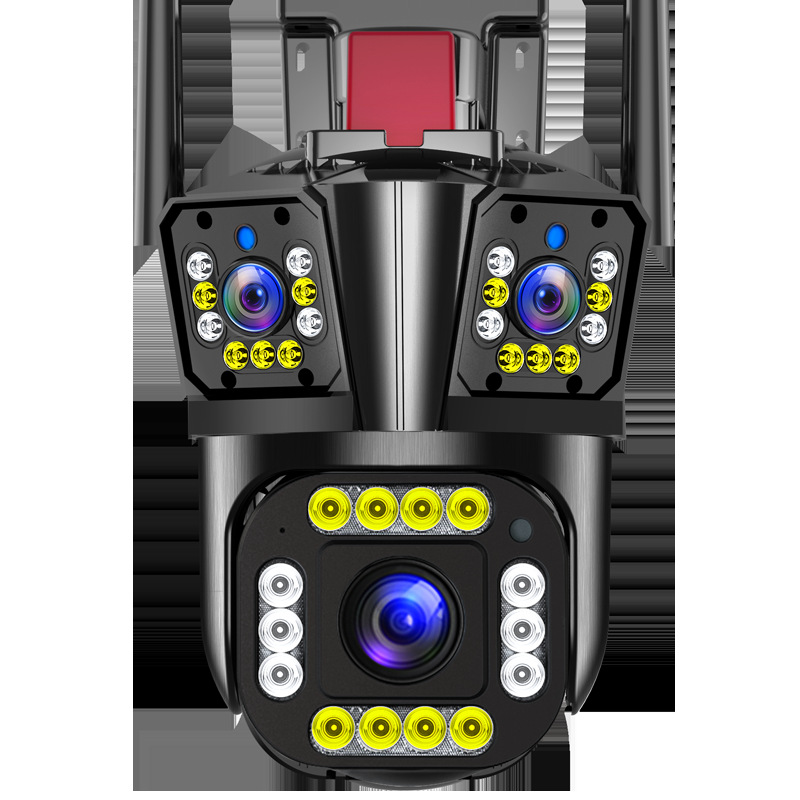 Cámara de vigilancia IPC360 Cámara domo de alta definición Monitor doméstico de tres pantallas 360 Cámara exterior de visión nocturna