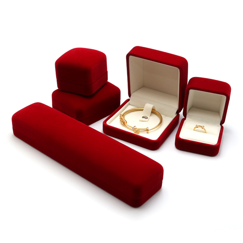 Fleece jewelry box, ring earring box, jewelry display box, accessory necklace box, earring pendant box, bracelet packaging box