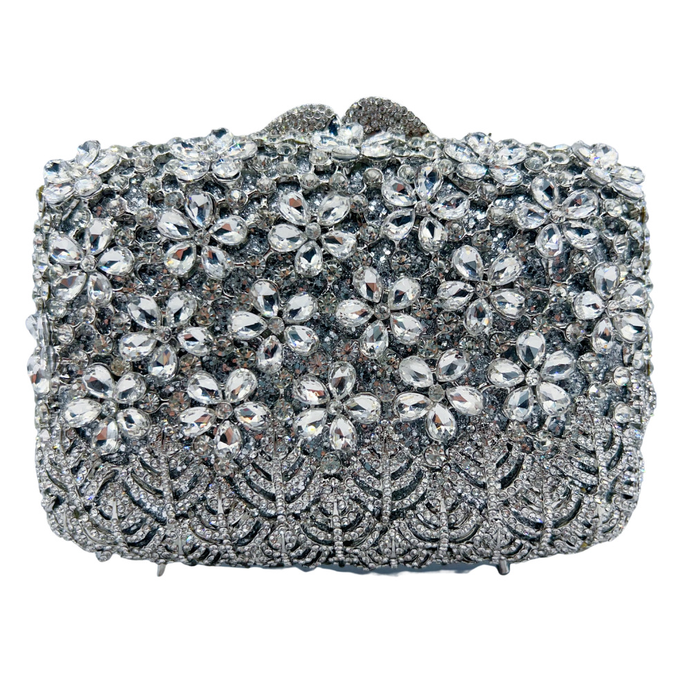 Bolsa de piedra nueva flor de clavo con diamantes bolsas de cena de fiesta de boda bolsas de diamantes