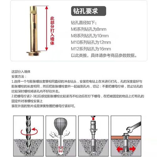External hexagonal inner expansion screw, built-in expansion bolt, deceleration belt stair top explosion screw