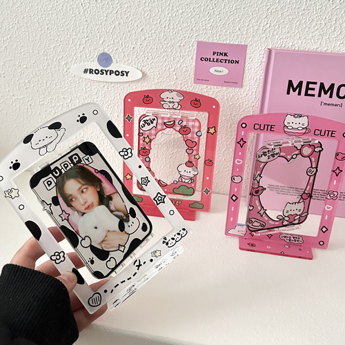 Original Graffiti Style Tangtang Puppy Cartoon Rotating Card Set Card Brick Goo Card Goo Disk Desktop Card Set Insert Card Stand