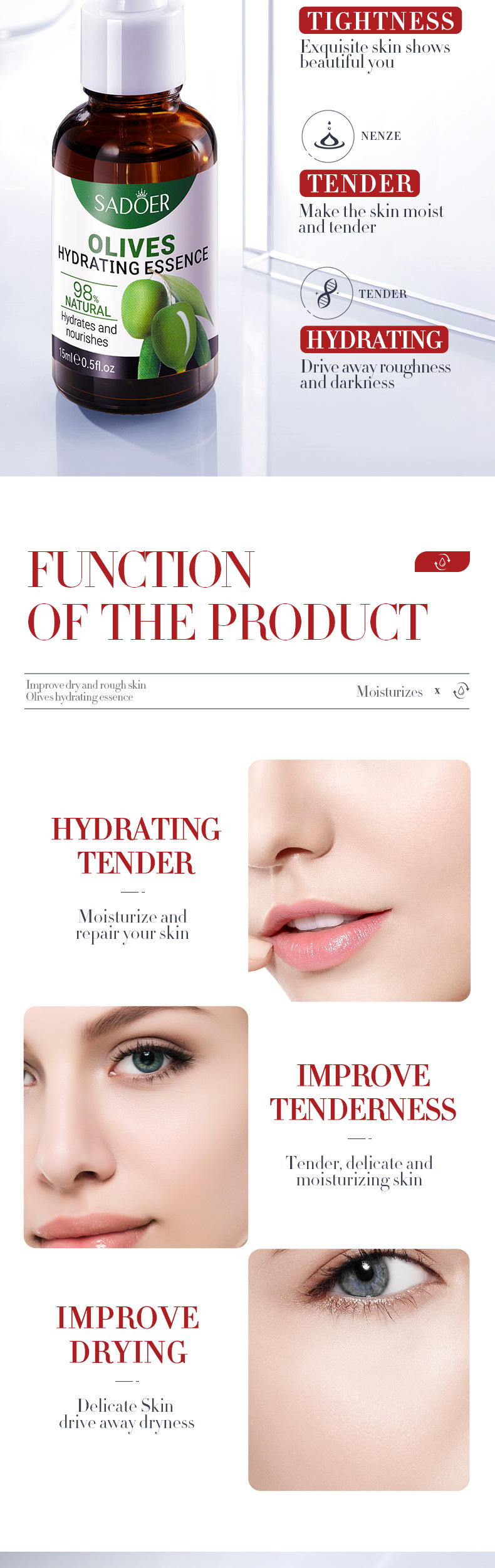 SADOER All English Fruit Flavor essence Liquid Moisturizes and refines pores to improve acne marks_voghion.com